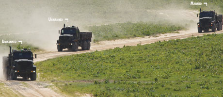 Figure 1. Oshkosh TerraMax autonomous convoy technology in action. <i>Oshkosh Defense</i>